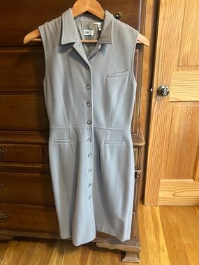 Basco Sleeveless Button-Front Midi Dress in taupe camel